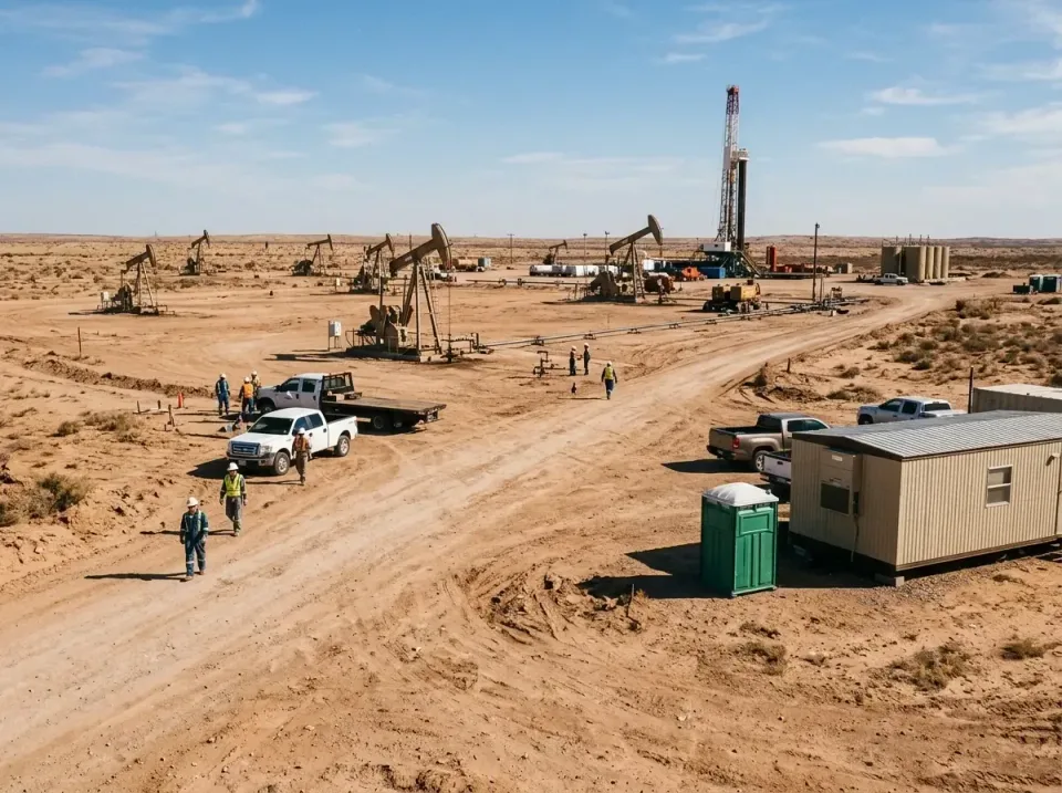 Porta Potty — Oil Field — Porta Potty, Oil Pump Jack, Drilling Rig, Oil Field, Porta Potty Rentals and Dumpster Rental in At…